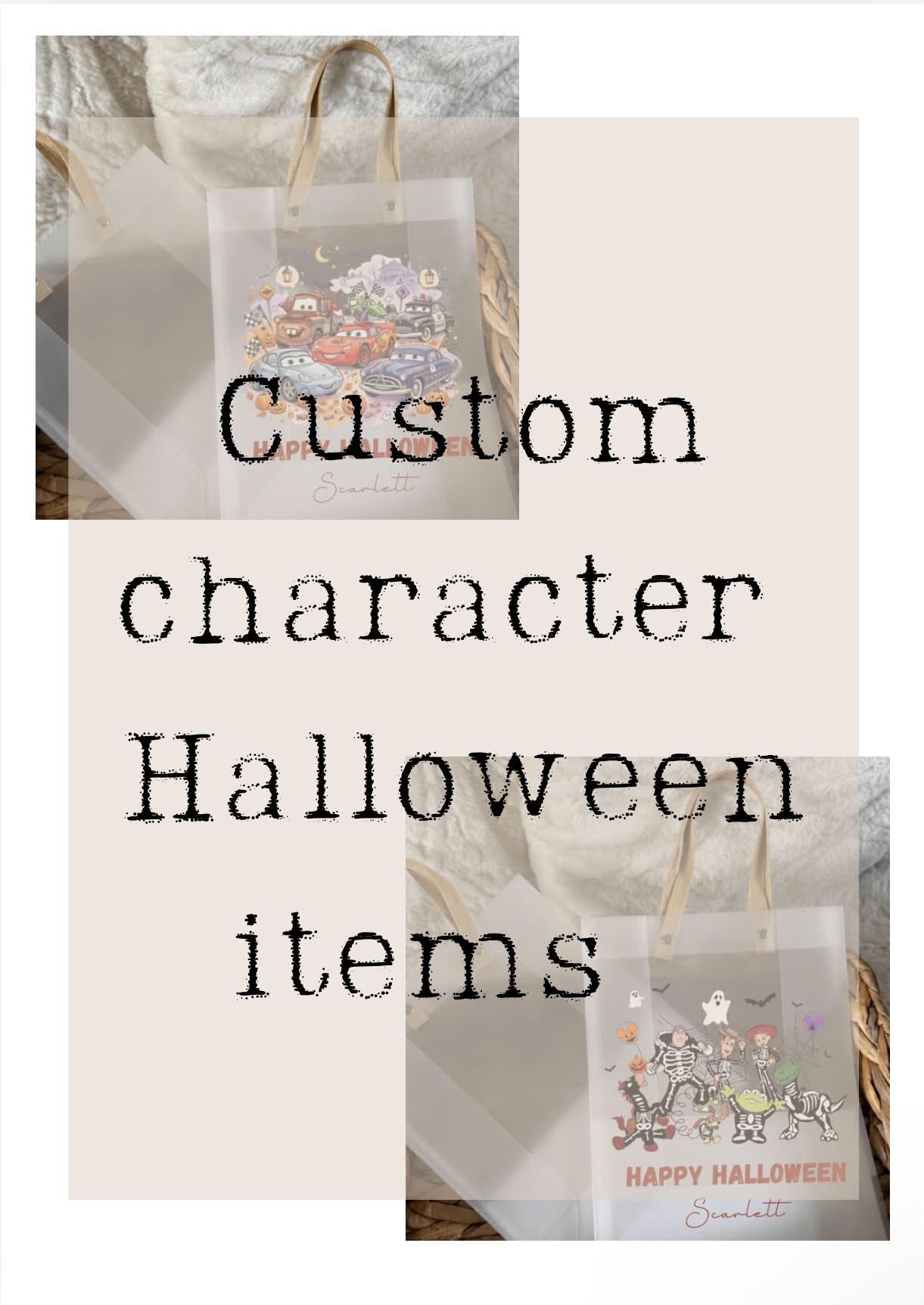 This custom listing which is for Halloween character design items