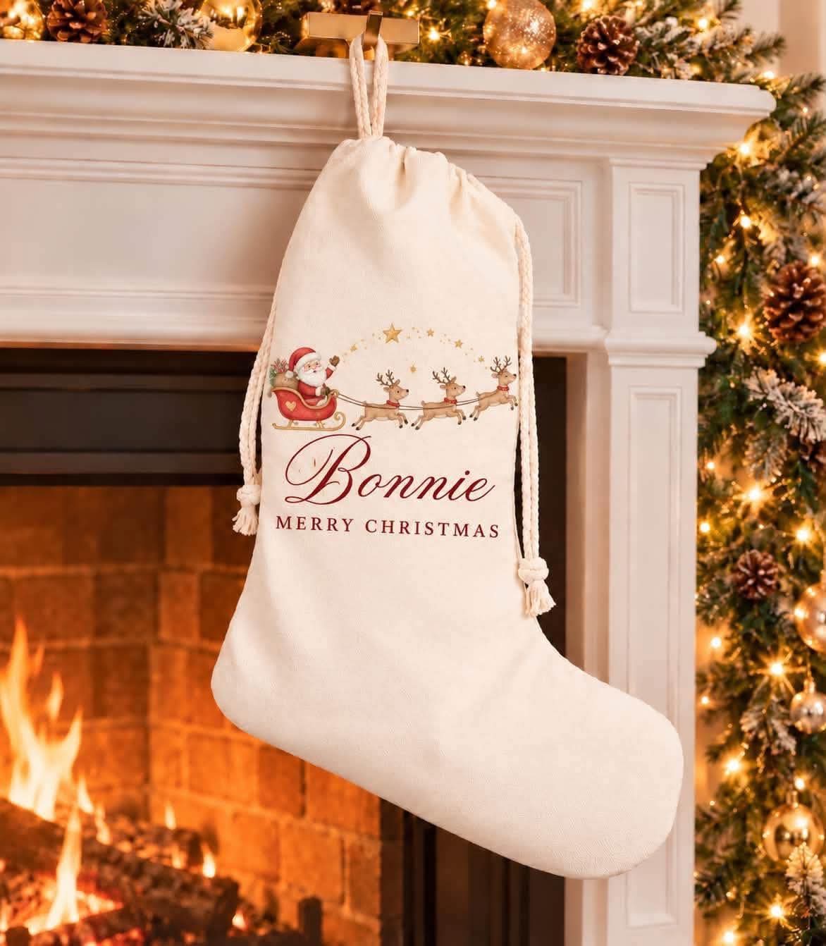 Personalised Santa reindeer stocking