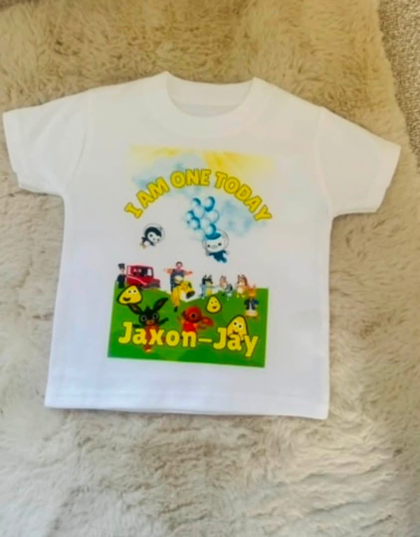 Character theme birthday T-shirt