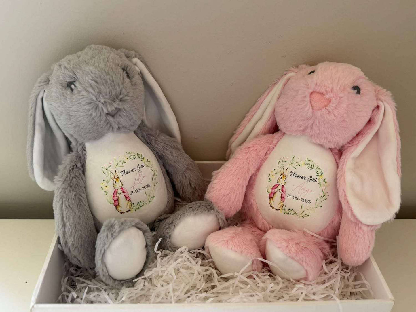 Personalised floral flower girl teddys