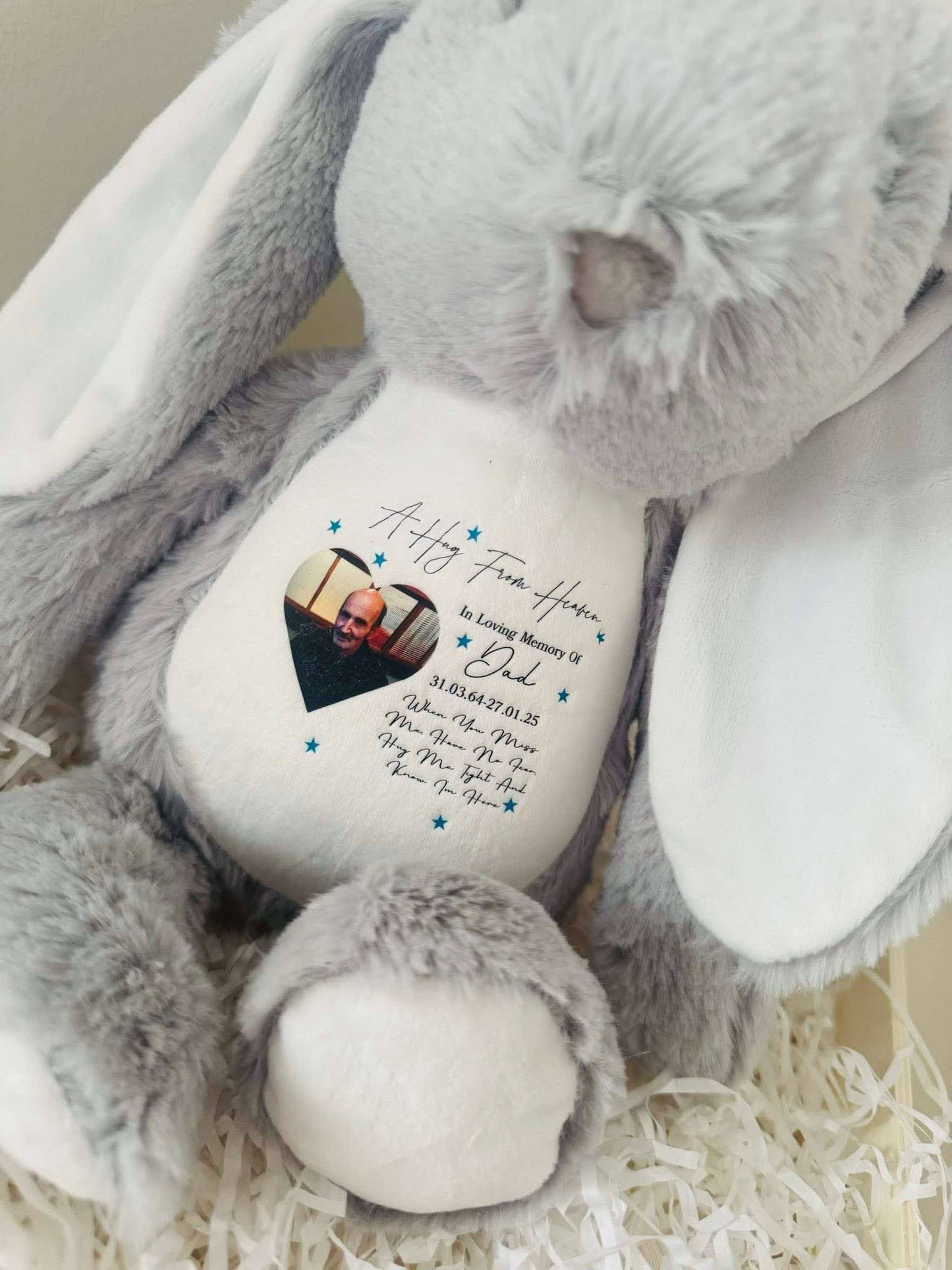 Memorial personalised photo teddy bear