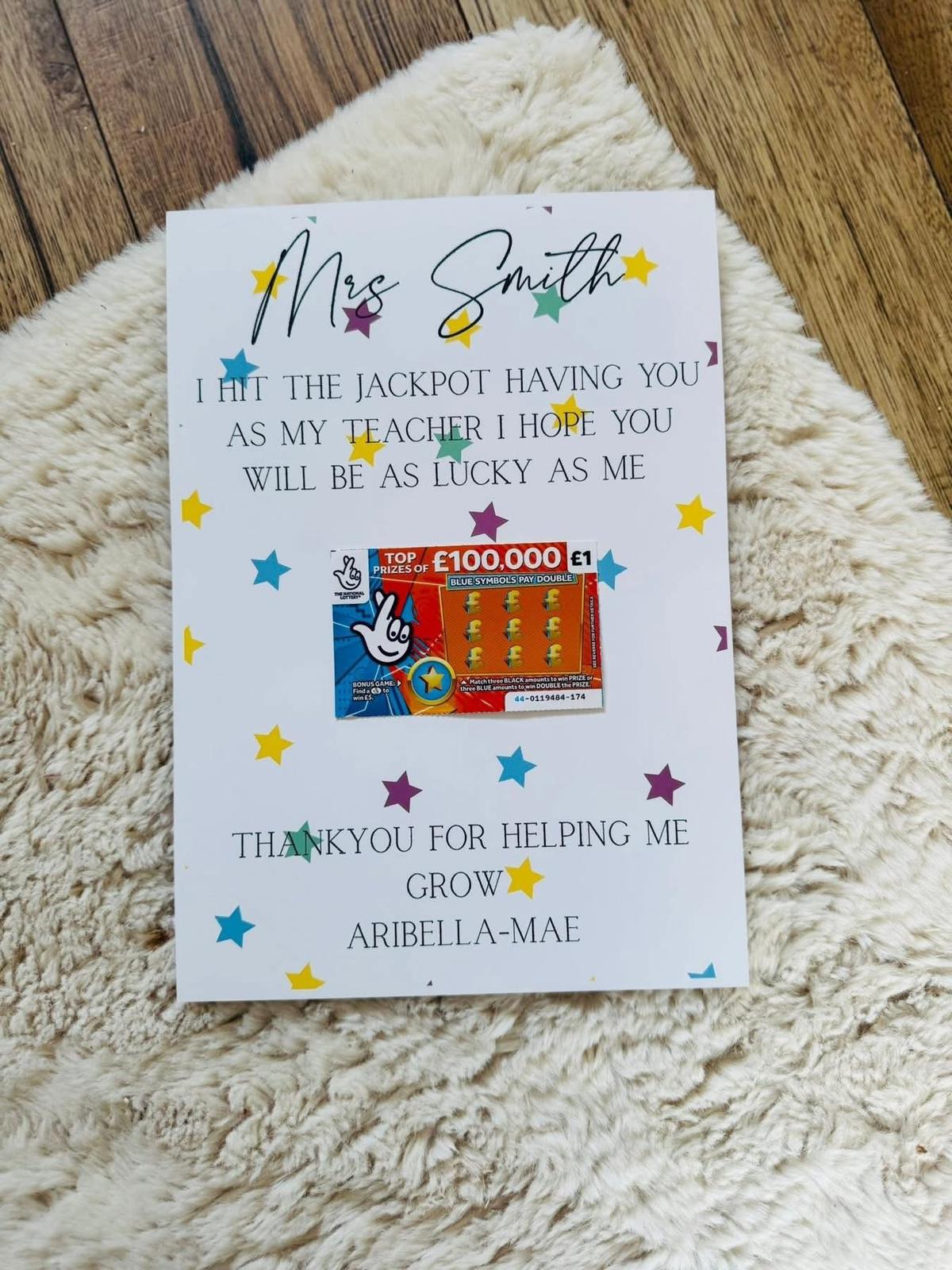PERSONALISED TEACHER HIT THE JACKPOT PRINT