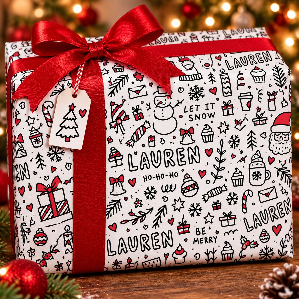DOODLE PERSONALISED WRAPPING PAPER