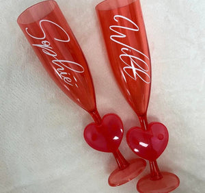 personalised red plastic flute