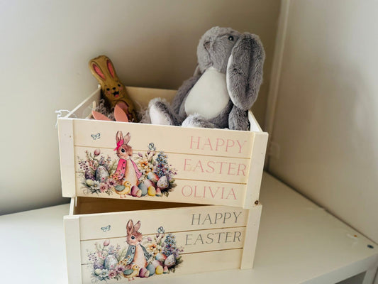 GREEN JACKET BUNNY PERSONALISED EASTER CRATE