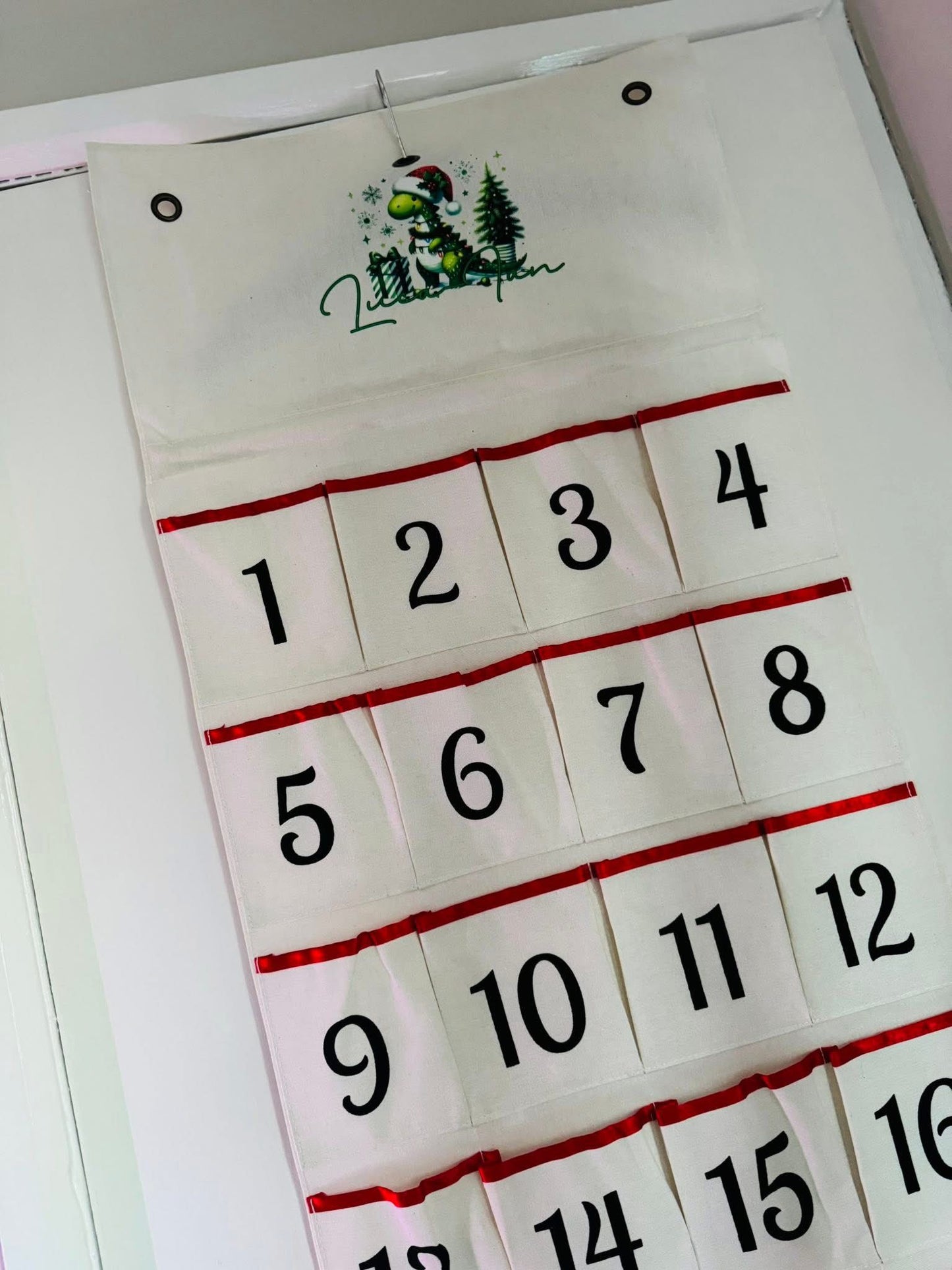 PERSONALISED CHRISTMAS DINOSAUR THEME ADVENT CALENDAR