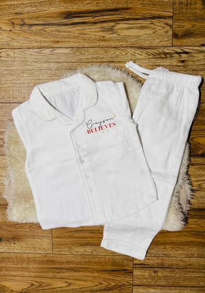 PERSOANLISED BELIEVES CHRISTMAS PJS