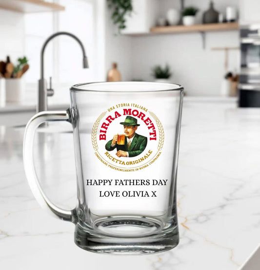 BIRRA MORETTI PERSONALISED BEER GLASS TANKARD