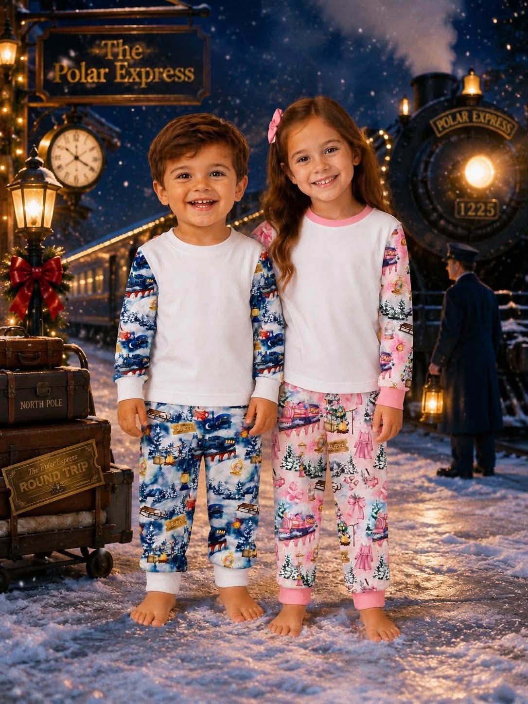 PERSONALISED EXPRESS BLUE/PINK PJS