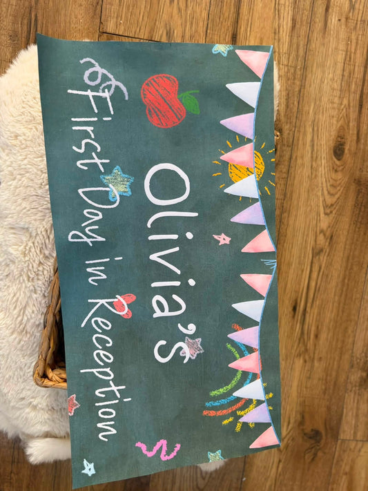 CHALK BOARD EFFECT BACK TO SCHOOL PERSONALISED BANNER