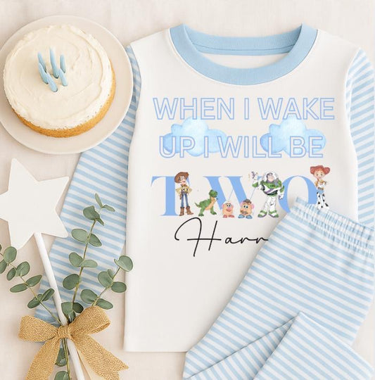 PERSONALISED YOU GOT A FRIEND IN ME THEME BIRTHDAY PJS WHEN I WAKE UP