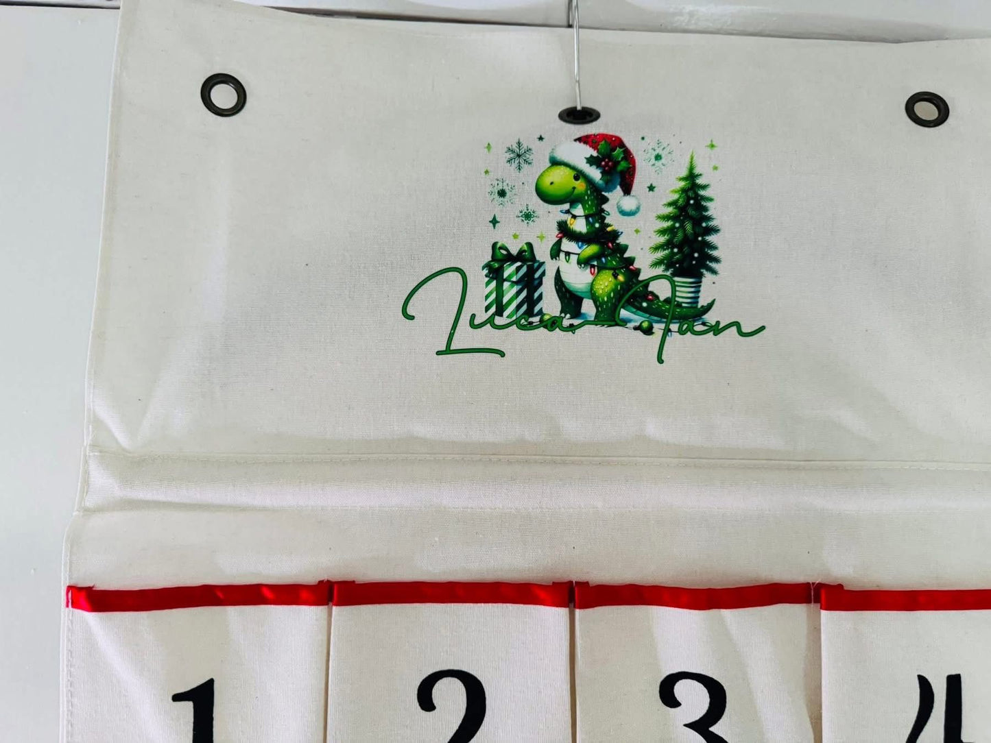 PERSONALISED CHRISTMAS DINOSAUR THEME ADVENT CALENDAR