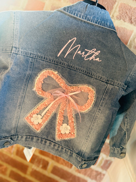 BOW DENIM JACKET~ PERSONALISED