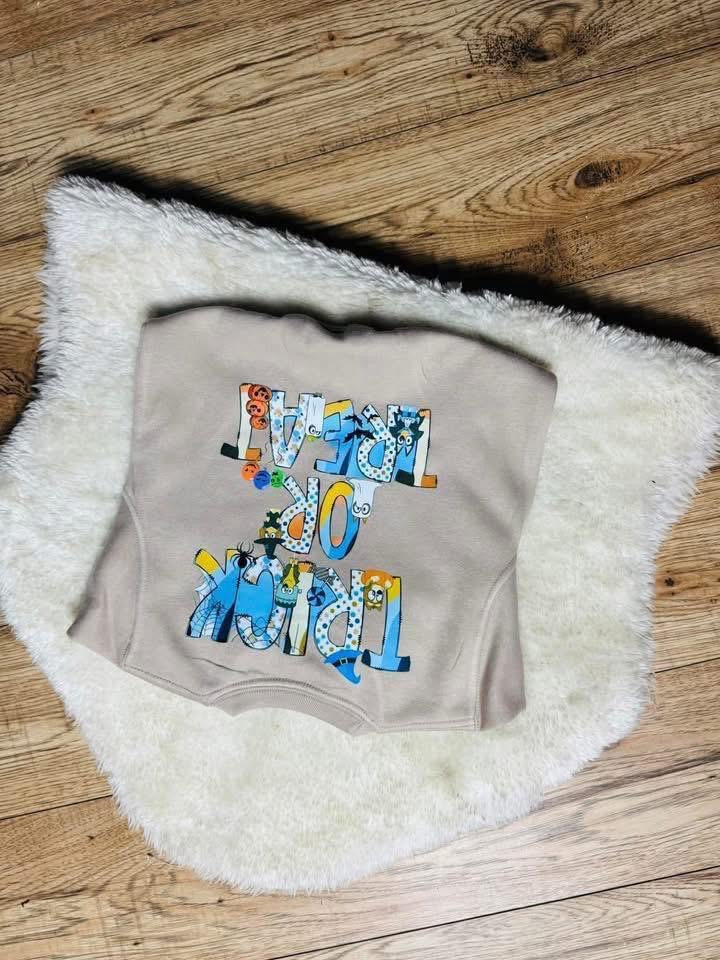 TRICK OR TREAT BLUE/ORANGE DOG THEME SWEATSHIRT