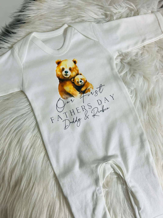 PLAIN CHEST SLEEP SUIT OUR FIRST FATHERS DAY
