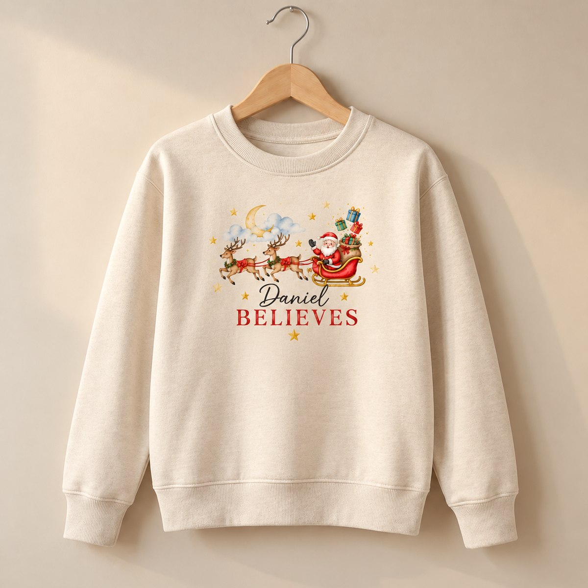 BELEIEVES PERSONALISED SANTA SWEATSHIRT