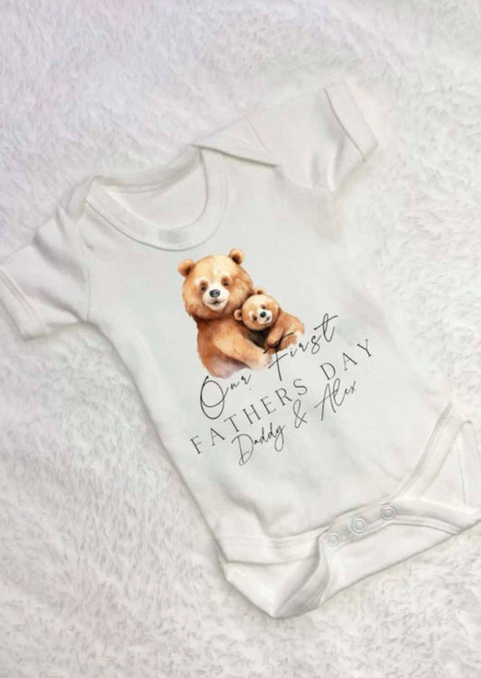 OUR FIRST FATHERS DAY PERSONALISED BABY VEST