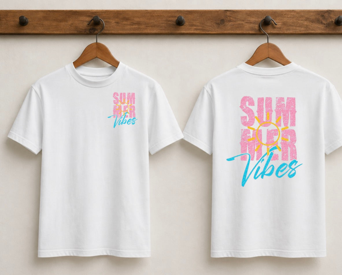 Summer vibes white tshirt
