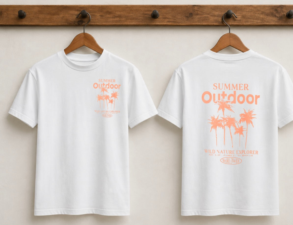 Summer outdoor white tshirt