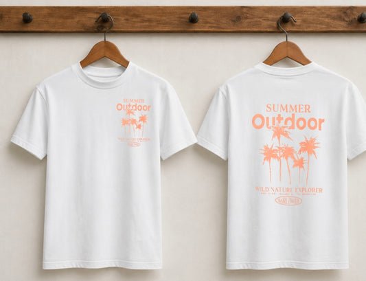 Summer outdoor white tshirt