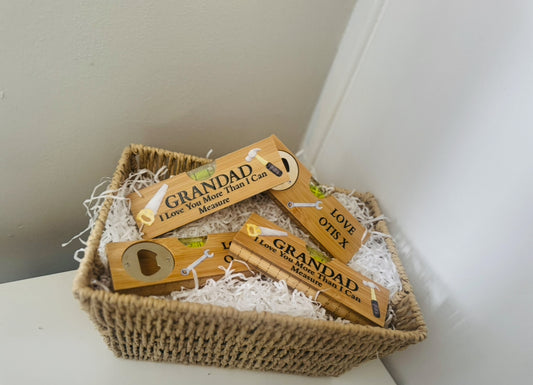 PERSONALISED SPIRIT LEVELS WITH BOTTLE OPENER