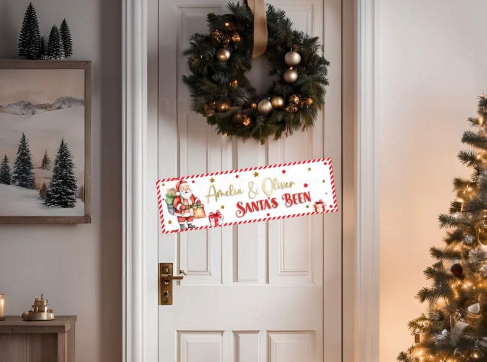 Santas been banner personalised