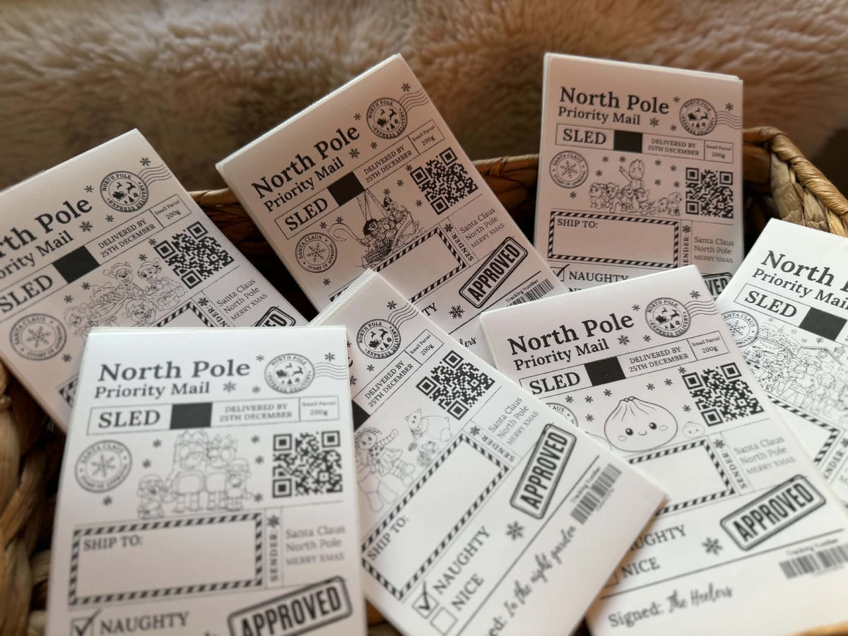 Personalised character Christmas labels