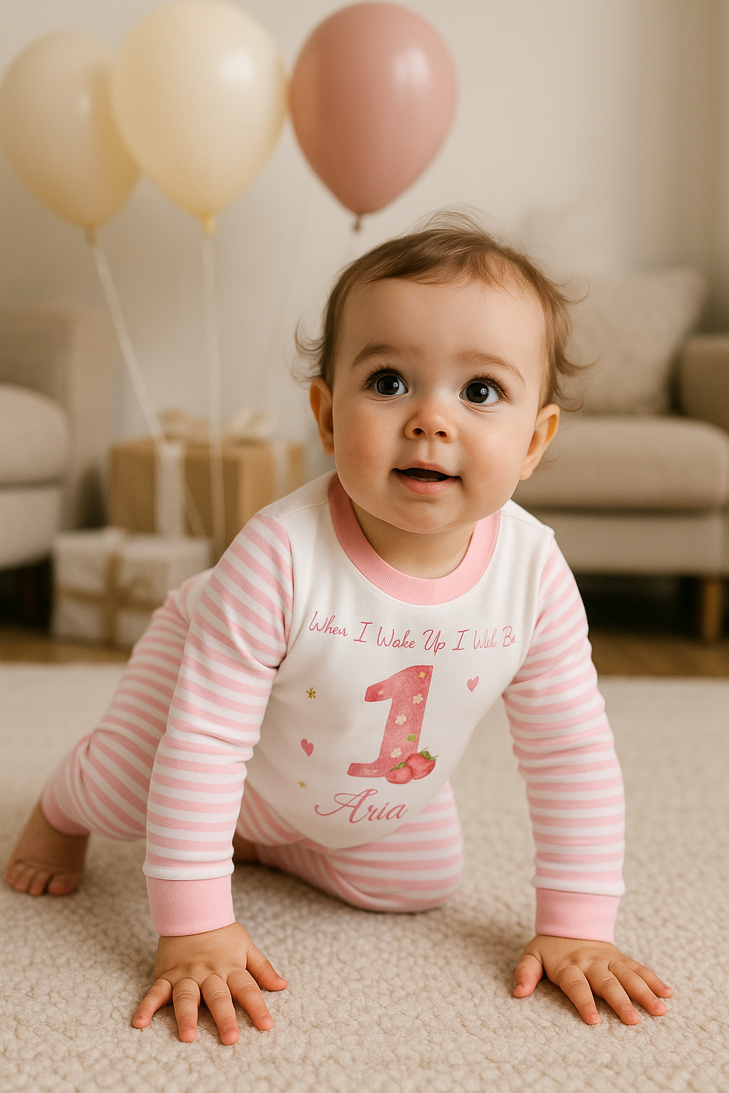 STRAWBERRY WATERCOLOR BIRTHDAY PJS DESIGN