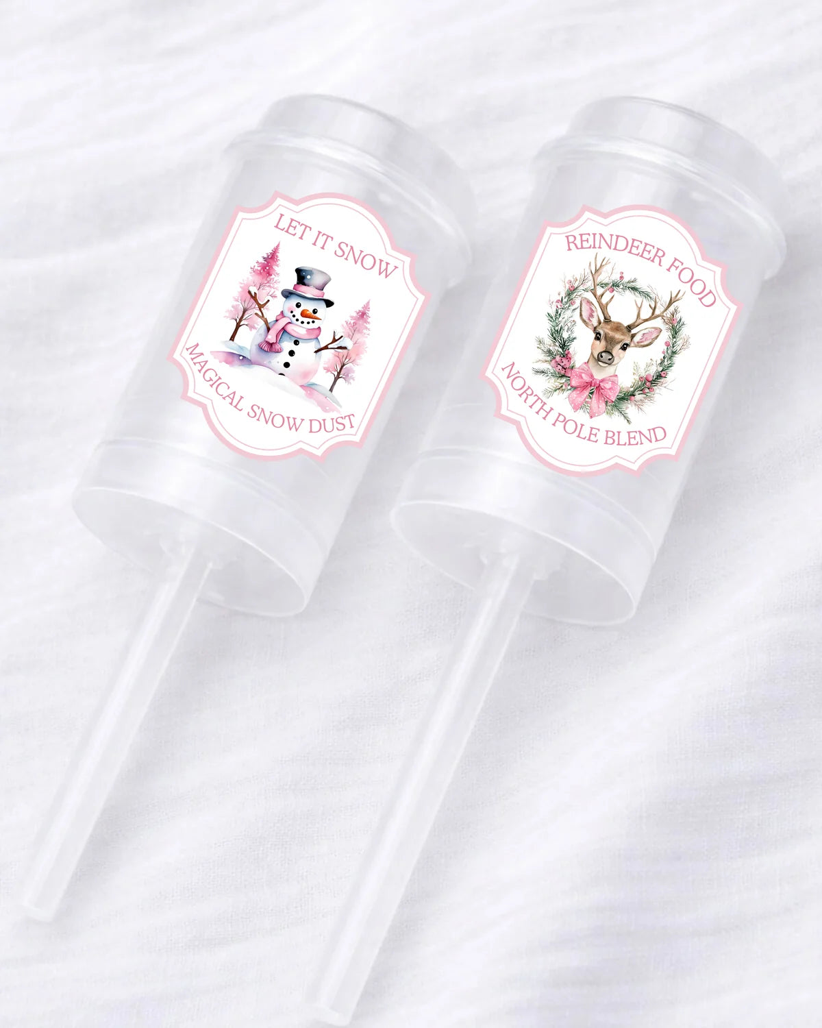 REINDDER FILLED FOOD OR SNOW POPPER PINK THEME