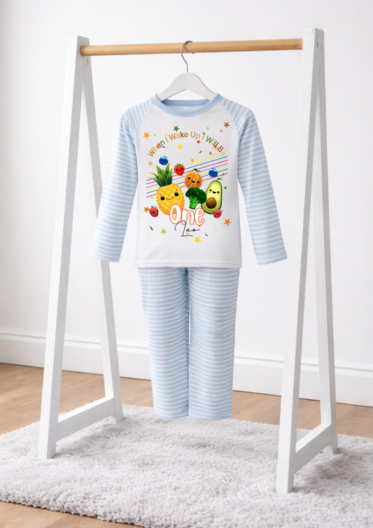 personalised fruit dancing when i wake up pjs