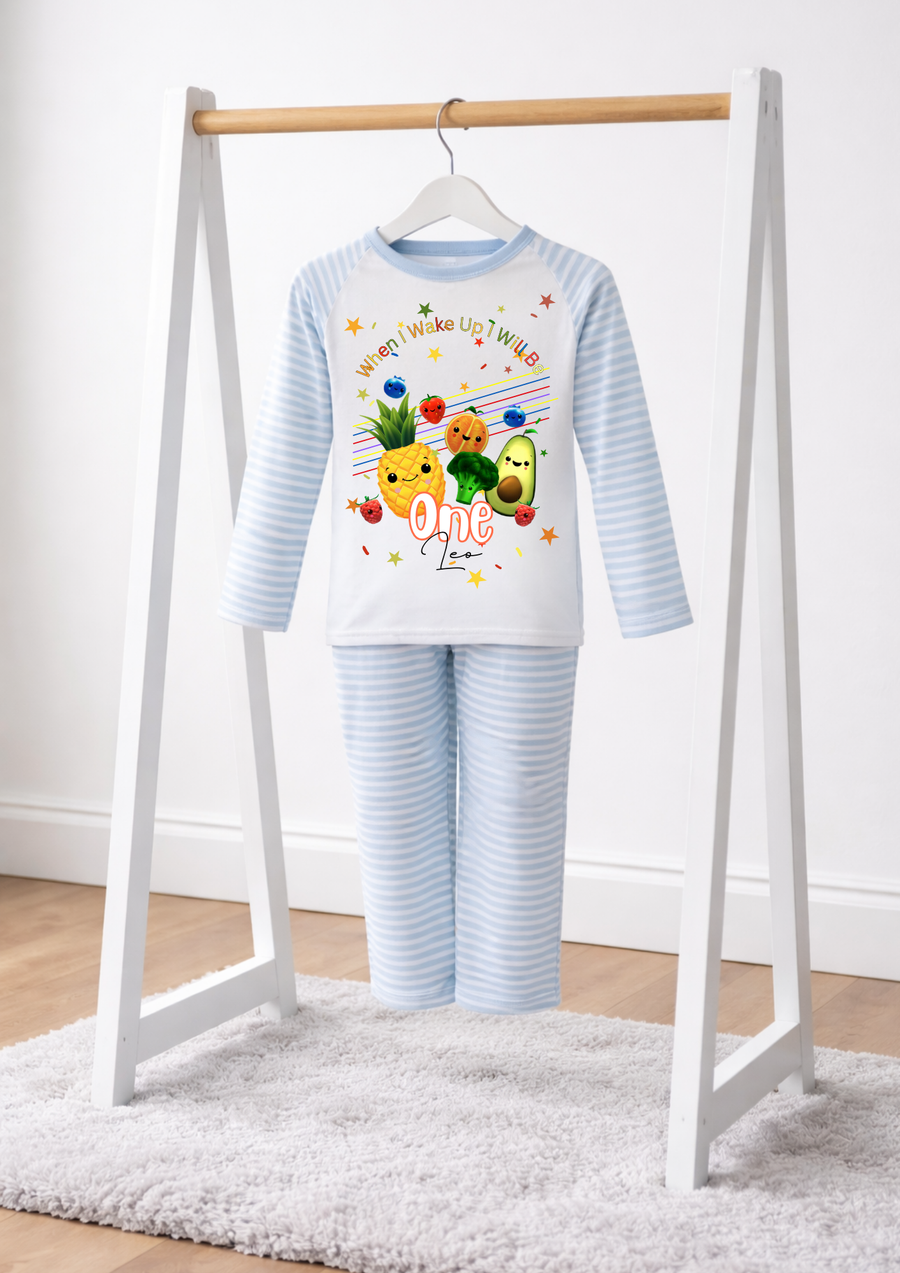 personalised fruit dancing when i wake up pjs