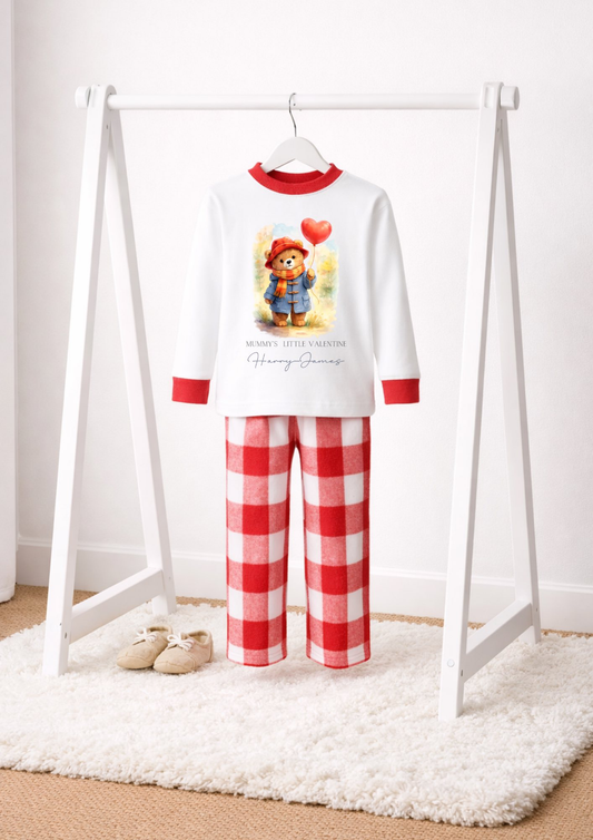 red check pad bear inspired pjs