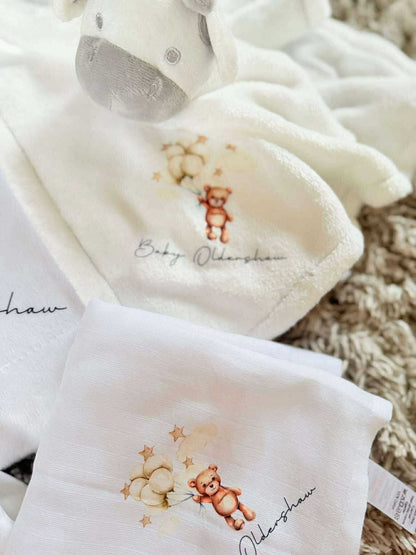 4pc brown bear balloon set personalised