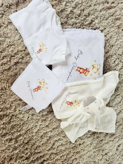 4pc brown bear balloon set personalised