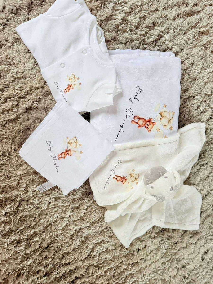 4pc brown bear balloon set personalised