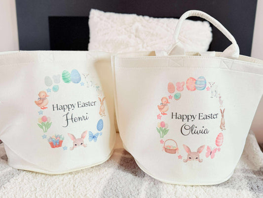 Happy Easter personalised felt basket