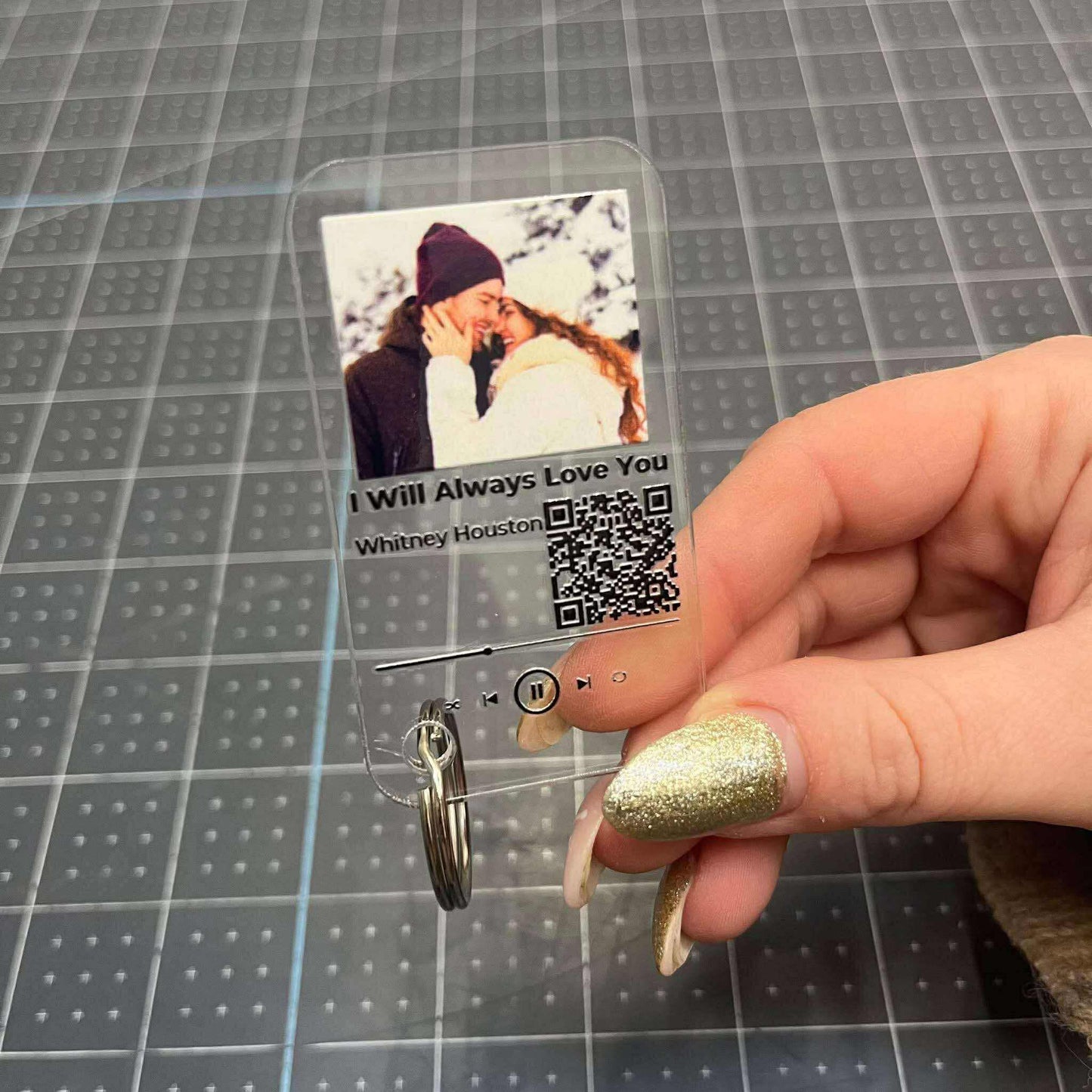 Personalised Spotify keyring