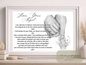 Personalised from your angel, angel mum print