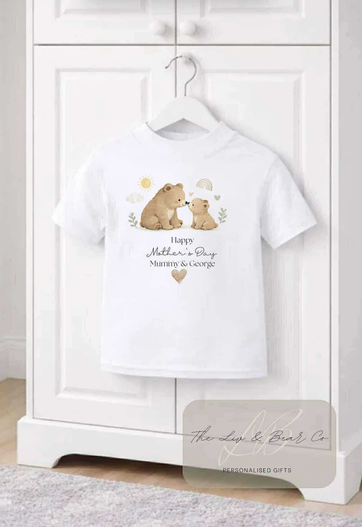 Watercolor bear happy Mother’s Day T-shirt
