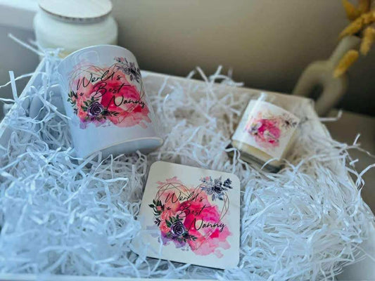 Worlds best mug/coaster and candle bundle