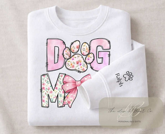 Personalised paw print dog mum sweatshirt