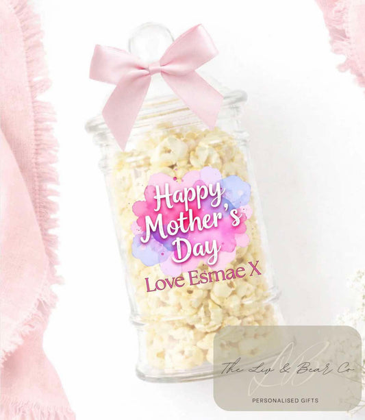 Watercolor pink happy Mother’s Day sweet jar