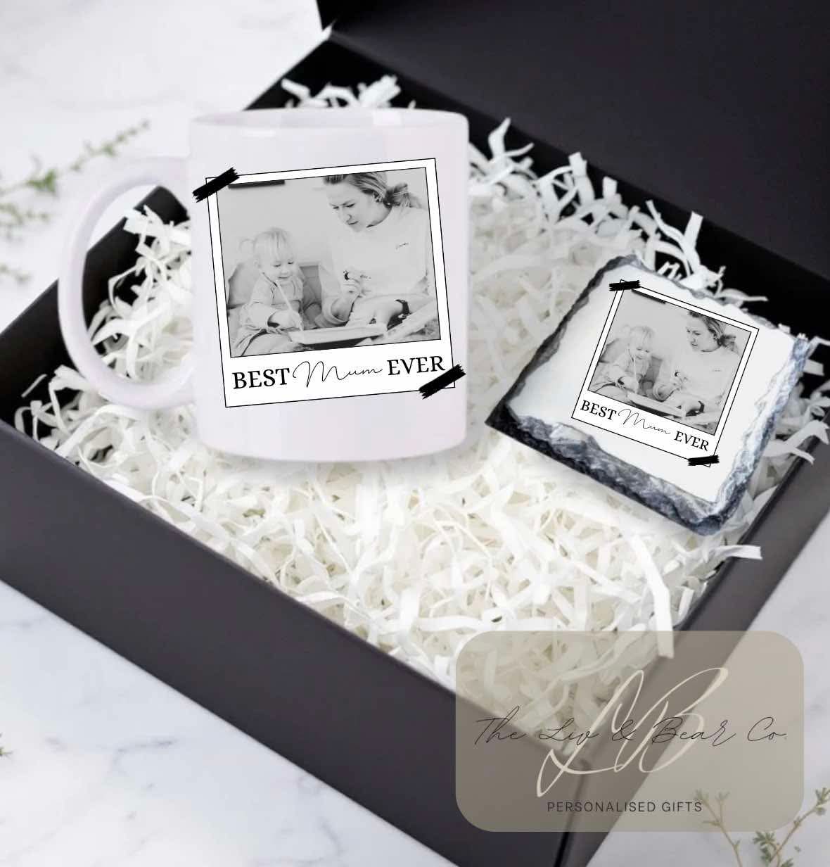 Personalised photo mug and coaster set