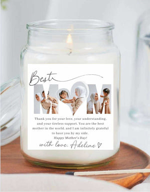 BEST MOM PERSONALISED PHOTO CANDLE