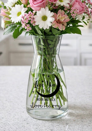 LOVE YOU TO THE MOOON AND BACK PERSONALISED VASE