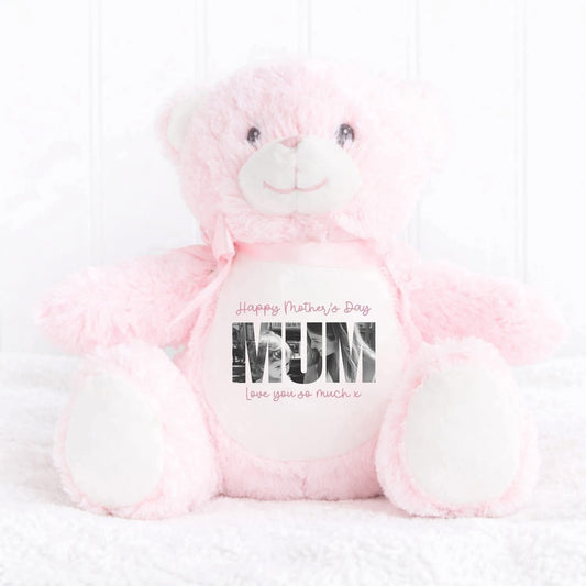 PERSONALISED PINK BEAR HAPPY MOTHERS DAY DESIGN