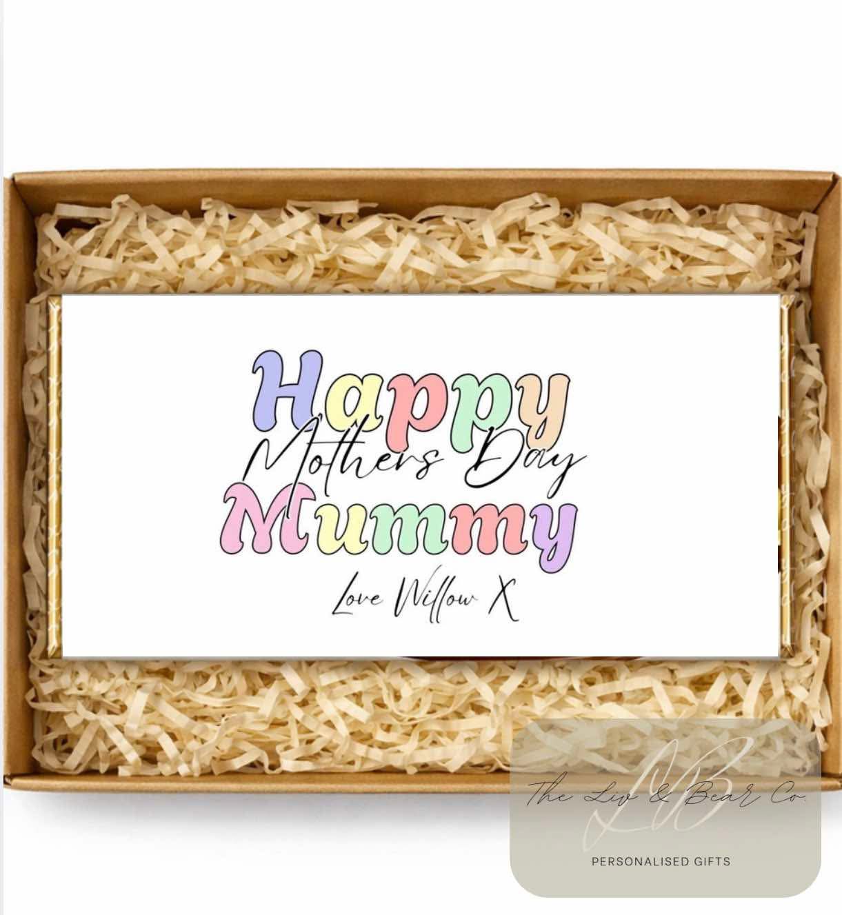 Personalised rainbow happy Mother’s Day chocolate