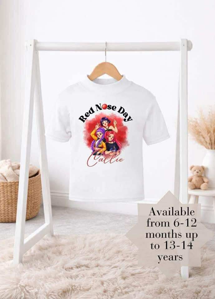 Character personalised Red Nose Day T-shirts