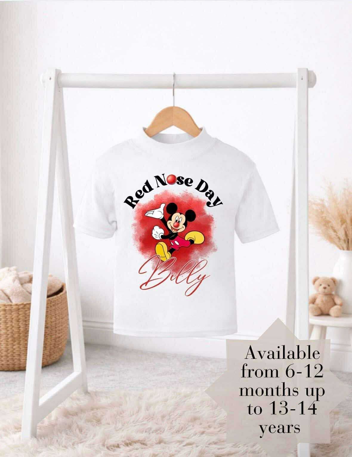 Character personalised Red Nose Day T-shirts