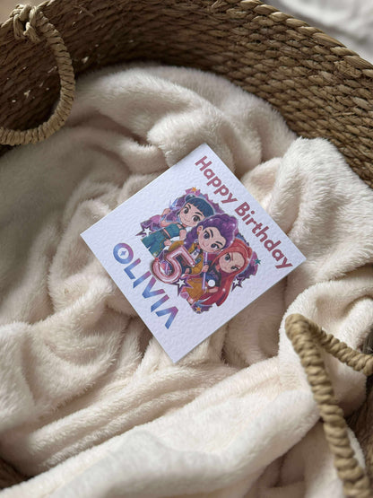 Kpop demon hunters Watercolor personalised birthday card